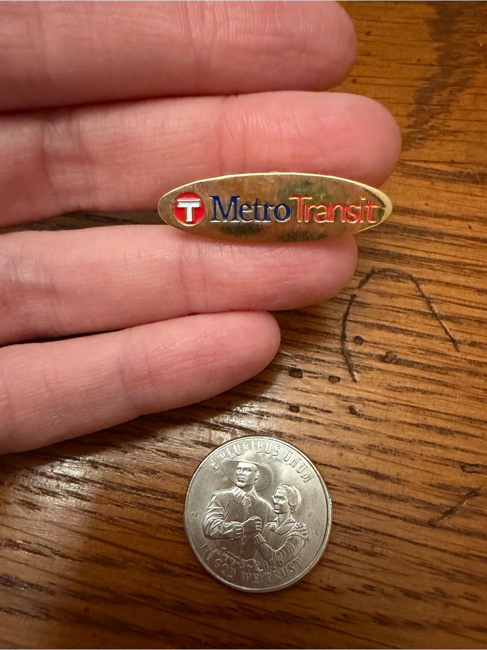 TWIN CITIES MINNESOTA METRO TRANSIT ENAMEL LAPEL PIN